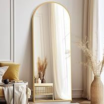 Large Standing Mirror, Gold Floor Mirror, Freestanding Mirror, Arched Floor Mirror, Full Length Mirror Stand, Large Floor Mirror, Spiegel Gold, Mirror With Stand, Mirror Floor