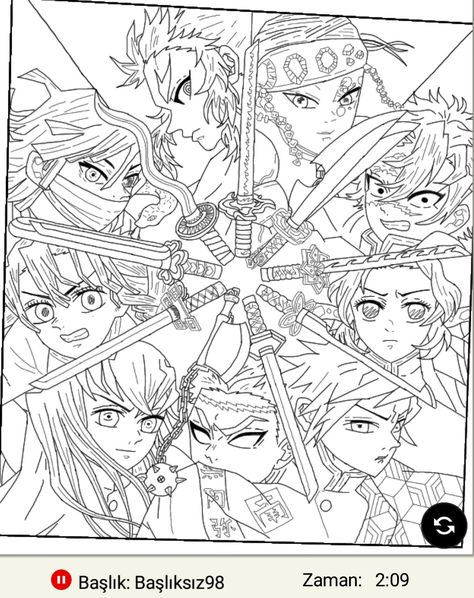 Demon Slayer Colouring Pages, Kny Coloring Page, Jjk Coloring Pages, Colouring Pages Anime, Cherry Blossom Coloring Page, Coloring Pages Demon Slayer, Demon Slayer Ideas, Japanese Coloring Pages, Demon Slayer Coloring Page