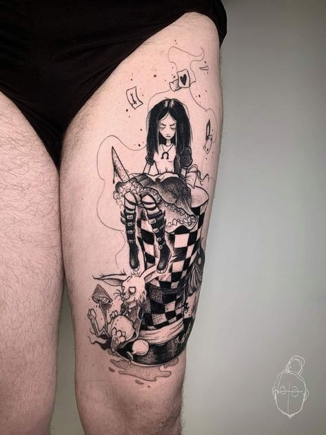 Madness Tattoo, American Mcgee’s Alice, Madness Returns, Alice Liddell, Alice Madness Returns, Alice Madness, Lace Hair, Pretty Tattoos, Tim Burton