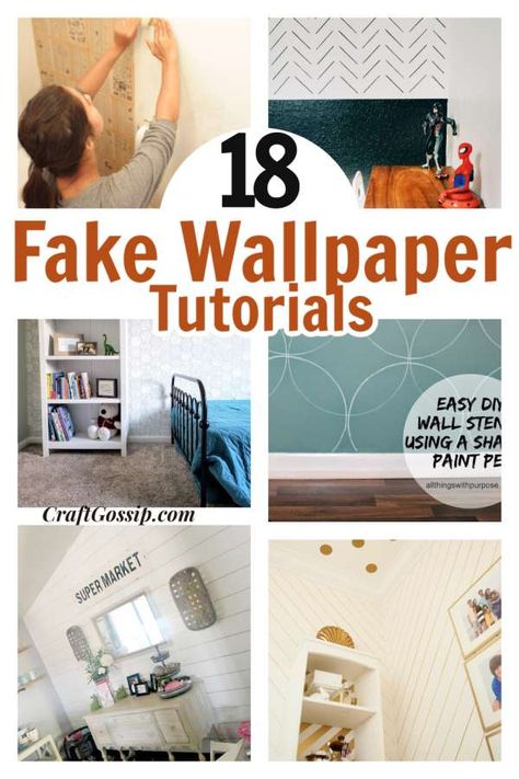 18+ DIY Fake Wallpaper Projects – Home and Garden Fake Wallpaper, Wallpaper Projects, Diy Sponges, Trivets Diy, Waverly Chalk Paint, Guest Bedroom Makeover, Accent Wall Paint, Sponge Painting, Wallpaper Project