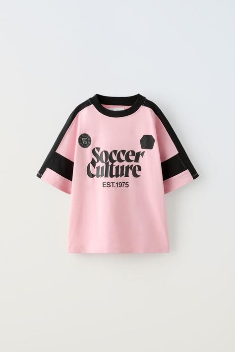 Printed Boys' T Shirts | ZARA United Kingdom Football T Shirt, Zara Shirt, Zara Kids, Blazer Dress, Trouser Jeans, Boys T Shirts, Try It, Kids Wear, Linen Shirt