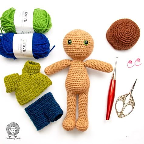 Amigurumi Boy Doll Free Pattern, Crochet Boy Doll, Doll Free Pattern, Crochet Characters, Crochet Sloth, Doll Amigurumi Free Pattern, Doll Patterns Free, Crochet Doll Tutorial, Washcloth Pattern