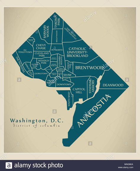 Dc Map, Dc City, Washington Dc City, Washington Dc Map, Infographic Map, Area Map, Chevy Chase, Modern City, Love Notes