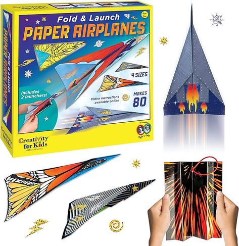 Paper Airplane Folding, Toxic Art, Science Kits For Kids, Airplane Kids, Airplane Crafts, Folding Techniques, Airplane Kit, Art Kits For Kids, Paper Planes