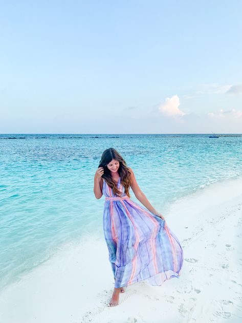 Rainbow Dress Honeymoon in Maldives - Chasing Cinderella Outfit For Honeymoon Womens Fashion, Dress For Honeymoon Outfit, Maldives Trip Outfits, Honeymoon Dresses For Women, Honeymoon Dresses For Maldives, Maldives Outfit Ideas Women Indian, Dress For Maldives, Dresses For Maldives, Beach Dressing Ideas For Women