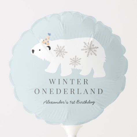 Polar Bear Birthday, Polar Bear Party, Winter Onederland Party Girl, Polar Bear Theme, Pink 1st Birthday, Glitter Snowflakes, Winter Onederland Party, 1st Birthday Balloons, Winter Onederland Birthday