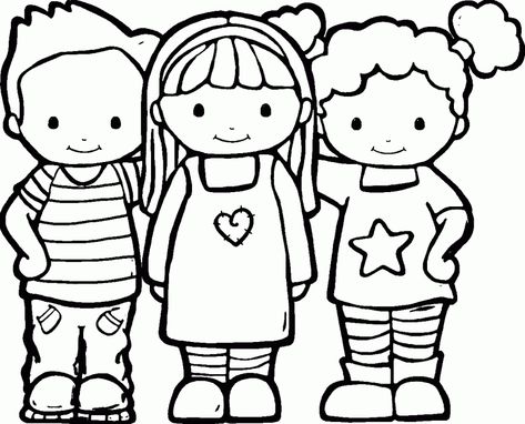 Friendship Coloring Pages - Best Coloring Pages For Kids Preschool Friendship, Friends Coloring Pages, Printable Friends, Friendship Printables, Friendship Crafts, Friendship Theme, Birth Colors, Friendship Pictures, Preschool Coloring Pages