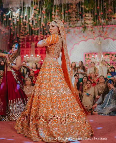 Vibhuti and Adhirath, The Grand New Delhi Orange Lehenga, Bridal Mehndi Dresses, Mehndi Dress, Bridal Lehenga Designs, White Lehenga, Latest Bridal Lehenga, Bridal Dresses Pakistan, Bridal Lehengas, Indian Bridal Dress