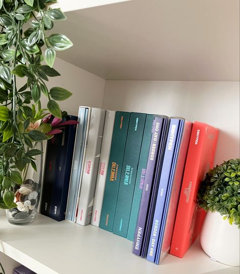 Enyphen Album Cover, Enhypen Shelf Ideas, Kpop Albums Enhypen, Kpop Album Enhypen, Enhypen All Albums, Enhypen Album Photo, Enhypen Albums Aesthetic, Kpop Aesthetic Albums, Enhypen Albums Collection