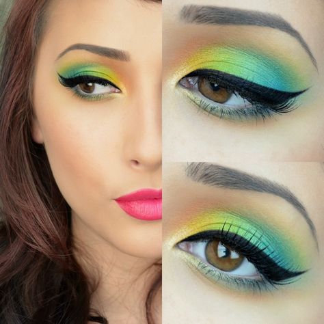 Bright Makeup Looks, Make Up Designs, Bright Eye Makeup, Bright Makeup, Makijaż Smokey Eye, Colorful Eye Makeup, Trendy Makeup, Colorful Eyeshadow, Makeup Designs