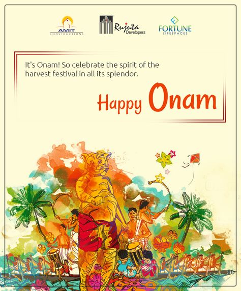 May the color and lights of Onam fill your home with happiness and joy. On this festival occasion of Onam, We wish everyone a very Happy & Prosperous Onam. #HappyOnam #RujutaDevelopers Happy Onam, Harvest Festival, Very Happy, Festival, Quick Saves, Color