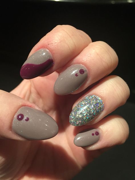 Grey and burgundy Grey And Burgundy Nails, Burgundy Nails, Nails, Grey