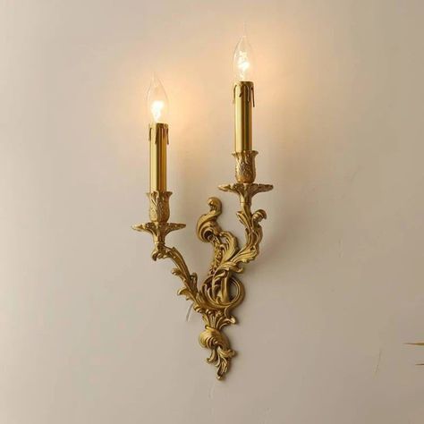 French Lamps Vintage, Brass Lamps Vintage, Ethereal Room, Antique Wall Sconces, Vintage Wall Lamps, Gold Sconces, Brass Wall Sconces, French Lamp, Vintage Wall Lamp