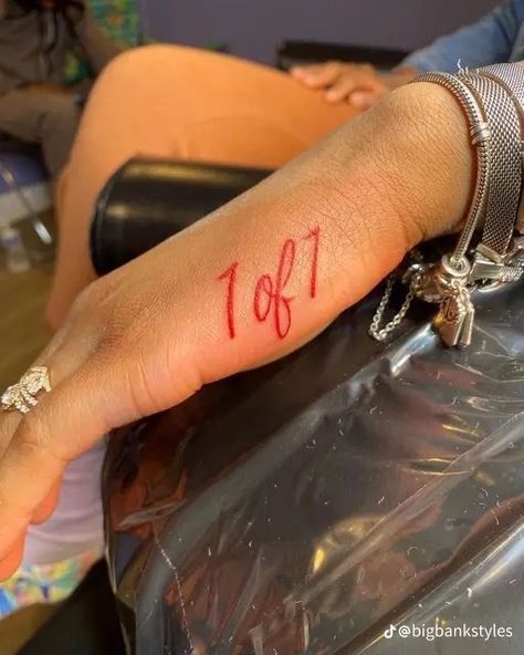 Tattoos With The Letter A, Small Baddie Tats Hand, Under Cheek Tattoos For Women, Over It Tattoo, Back Tattoo Red Ink, Cute Small Tattoos Black Women, Cute Red Tattoos For Women, Tat Ideas For Women, Small Tats For Women