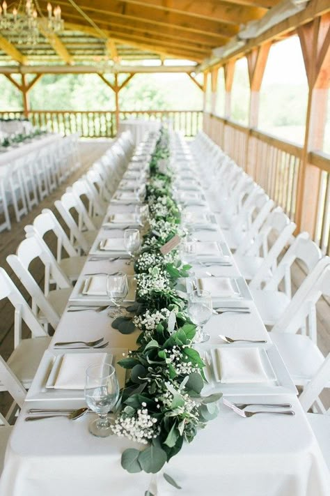 Wedding Table Garland, Long Table Wedding, Wedding Swag, Wedding Runner, White Linens, Table Garland, Wedding Garland, Centerpieces Wedding, Greenery Garland