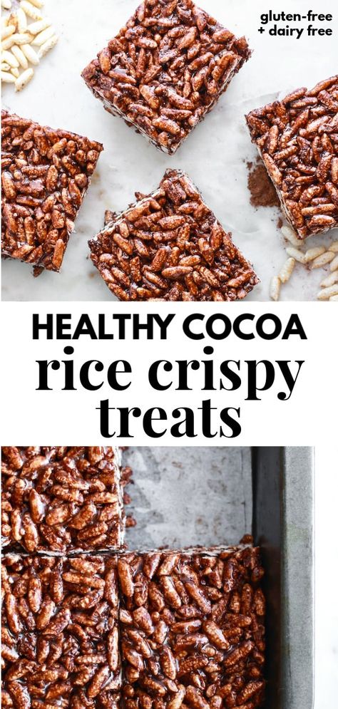 Rice Crispy Healthy, Rice Krispie Squares Healthy, Healthy Rice Crispies, Kellogs Rice Krispie Treats Recipe, Rice Krispie Recipes Healthy, Healthy Rice Crispy Recipes, Healthy Crispy Snacks, No Sugar Treats, Dairy Free Rice Krispie Treats