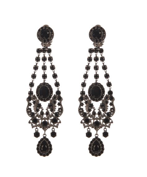 Hoop skirts can stay in the 1800s, but elegant detailing, extravagant gems and a touch of delicate lace should be here to stay. Pictured here: Earrings, GIVENCHY. Gunmetal Jewelry, Victorian Gothic Jewelry, Gunmetal Earrings, Earrings Goth, Black Stone Earrings, Givenchy Earrings, Givenchy Jewelry, Earrings Gothic, Victorian Earrings