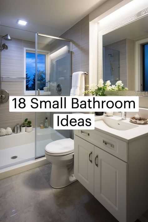 Small Space Bathroom Design, Small Bathroom Design Ideas, Small Full Bathroom, Cheap Bathroom Remodel, Guest Bathroom Remodel, Mirrors Bathroom, Modern Small Bathrooms, Full Bathroom Remodel, Small Bathroom Renovations