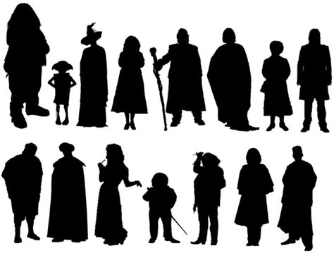 Silhouettes: Harry Potter Characters Quiz - By Perspektive Harry Potter Metal Art, Harry Potter Sillouhette, Hagrid Silhouette, Harry Potter Outline, Hogwarts Outline, Silhouette Images Free, Outline Silhouettes, Harry Potter Art Projects, Harry Potter Stencils