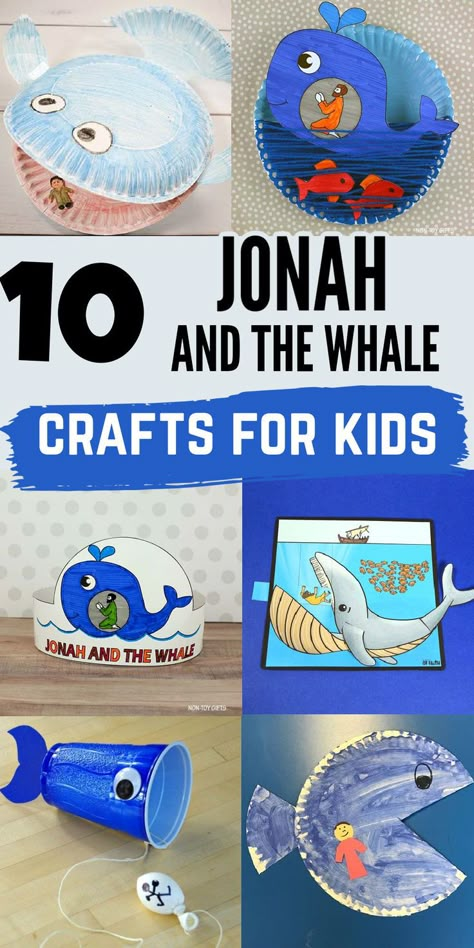 Teach a lesson on obedience with these 10 Jonah and the whale crafts for kids. Use paper plates or printable template to make these easy and engaging Bible story Jonah and the big fish crafts for preschoolers, kindergarteners and elementary school age kids. Follow the step by step instructions for an easy crafting experience. Great for farmer skills these Bible preschool crafts are perfect for daycare or to make in the classroom. Jonah And The Fish Activities, Scuba Vbs Preschool Crafts, God Created Animals Craft Preschool, Jona And The Whale Craft, Jonah And The Whale Activities Preschool, Preschool Jonah And The Whale Craft, Jonah And The Whale Bulletin Board, Jonah And The Big Fish Craft Preschool, Jonah Preschool Craft