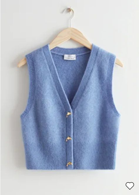 Knitted Vest With Buttons, Knit Vest Cardigan, Blue Vest, Cardigan Sweater Vest, Blue Vests, Product Ideas, Church Decor, Cardigan Vest, Fashion Story