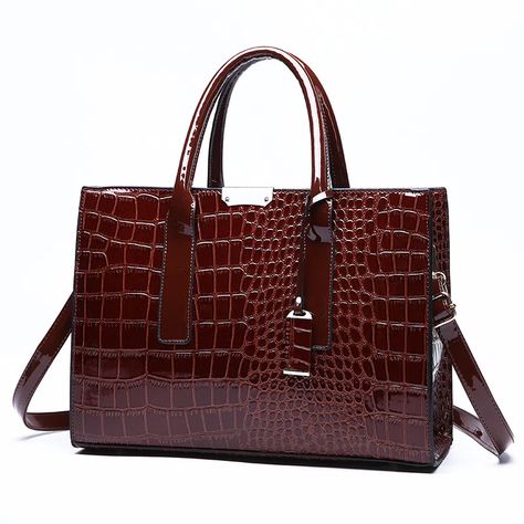 Women's Faux Crocodile Embossed Tote Bag, Large Capacity Shoulder Bag, Handbag, Crossbody Bag - Clothing, Shoes & Jewelry - Temu Tas Bahu, Beg Tangan, Crocodile Print, Crocodile Pattern, Crocodiles, Crossbody Tote Bag, Tote Bag Pattern, Crossbody Tote, Shoulder Messenger Bag