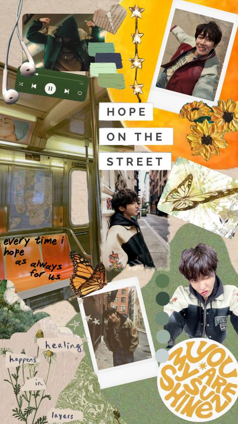 #jhope #btsjhope #btsarmy #onthestreet Jhope Collage Wallpaper, Jhope Collage, Jhope Wallpapers Aesthetic, World Wallpaper, Snoopy Wallpaper, Magic Shop, Bts J Hope, Aesthetic Collage, Wallpapers Vintage