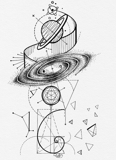 designed by #dushky / #art #illustration #drawing #tattoo #design #lineart #geometric #space #astronomy #physics #math #chemistry #particle #molecule #science Universe Drawing Ideas, Drawing Tattoo Design, Universe Drawing, Universe Tattoo, Drawing Tattoo, Illustration Drawing, Art Illustration, Tattoo Design, Astronomy