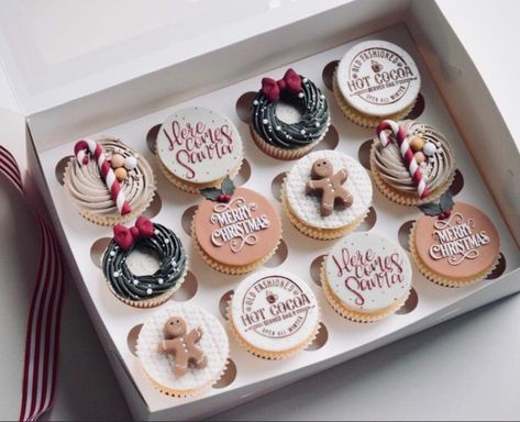 Cotton And Crumbs, Cupcake Gift, Sutton Coldfield, Christmas Cupcake, Holiday Cupcakes, Cupcake Cake Designs, Christmas Light Displays, Cosy Christmas, Christmas Cupcakes