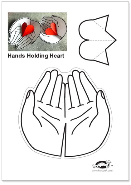 krokotak | Hands Holding Heart Hands Holding Heart, Snowflake Wall, Children's Church Crafts, Holding Heart, Make Flowers, Paper Snowflake, Sunday School Crafts For Kids, Bible School Crafts, Printables For Kids