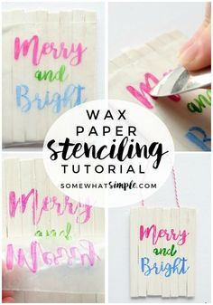 Wax Paper Crafts, Wax Paper Transfers, Stencils Tutorials, Diy Wood Signs, Diy Spring, Stencil Diy, Fun Craft, Kid Crafts, Diy Signs