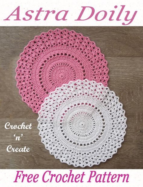 Free astra crochet doily pattern on crochetncreate. #crochet #doily #freecrochetpattern #crochtablemat #freecrochetplacemat Crochet Doily Pattern, Crochet Table Topper, Crochet Placemat Patterns, Crochet Coasters Free Pattern, Free Crochet Doily Patterns, Crochet Leaf Patterns, Doily Pattern, Crochet Placemats, Dishcloth Crochet Pattern