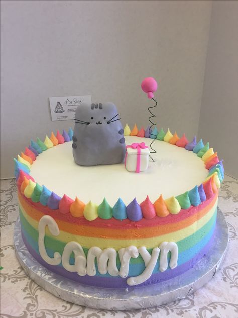 Pusheen cat cake Rainbow Cat Cake, Rainbow Kitty Cake, Rainbow Cat Birthday Cake, Rainbow Cat Cakes Birthday, Unicorn Cat Cake, Pusheen Cat Cake, Pusheen Cat Birthday Cake, Pusheen Cake, Cat Cake Two Tier