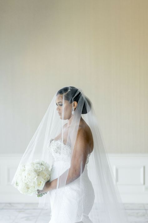 Bride With Long Veil Over Her Face Holding All-White Bouquet Veil Covering Face, Bride Veil Long, Batman Photography, Veil Over Face, Face Holding, Simple Wedding Veil, Lynchburg Virginia, Wedding Roles, Bride Veil