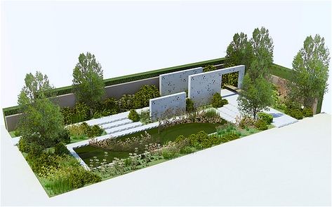 Andy Sturgeon's design for the 'New English' M Garden 2012 at the RHS Chelsea Flower Show House Garden Landscape, Modern Gardens, Rhs Chelsea Flower Show, Garden Plan, Garden Drawing, Garden Design Plans, Landscape Plan, Contemporary Garden, Landscape Plans