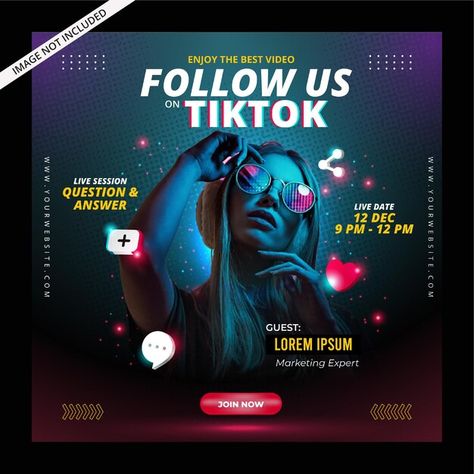 For Instagram Post, Tiktok Ads, Effective Ads, Social Media Business Cards, Create Ads, Pinterest Templates, Promotional Design, Marketing Goals, Social Media Logos