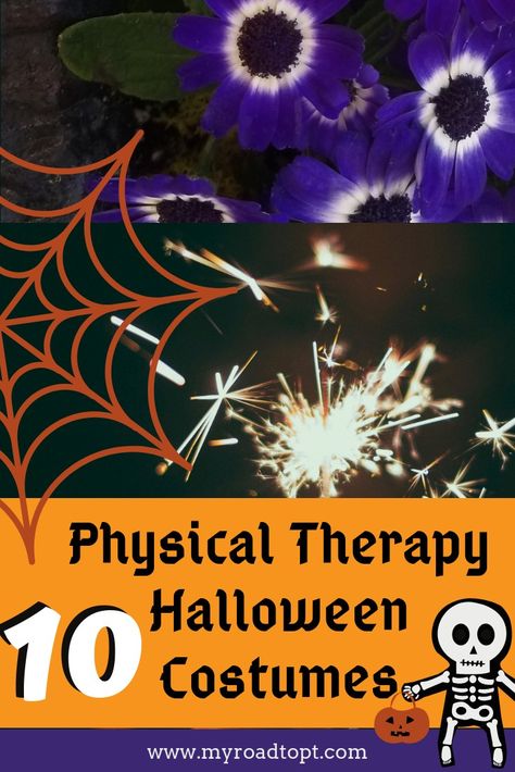 Physical Therapy Halloween Costumes! | My Road to PT #ptschool #ptstudent #physicaltherapy #spt #dpt #spooky #skeleton #myroadtopt Physical Therapy Month Ideas, Pt Month Celebration Ideas, Halloween Physical Therapy, Physical Therapy Halloween Costumes, Therapy Halloween Costumes, Office Halloween Themes, Physical Therapy Halloween, Work Group Halloween Costumes, Physical Therapy Memes