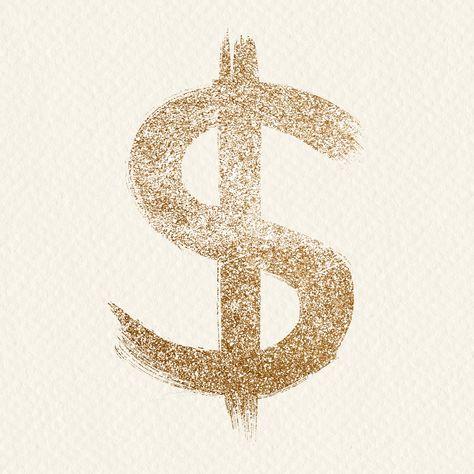 Gold dollar symbol psd painted glitter font | free image by rawpixel.com / Hein Dollar Symbol Wallpaper, Money Symbol Aesthetic, Dollar Sign Aesthetic, Manifest 2023, Aesthetic Money, Dollar Symbol, Gold Dollar, E Letter, Dollar Sign