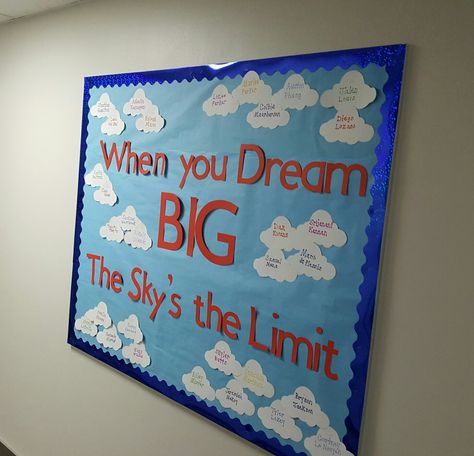 Dream big Dream Bulletin Board, Big Classroom, Big Doors, Captain America Civil, Classroom Themes, 1st Grade, Bulletin Board, Bulletin Boards, Dream Big