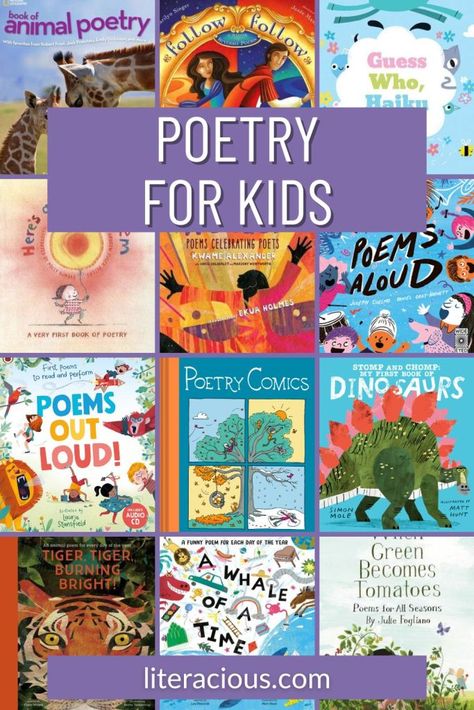 12 Poetry Books for Kids – Literacious Poetry For Life, Poetry Books For Kids, School Poetry, Forms Of Poetry, Teaching Poetry, National Poetry Month, Poetry Month, Tongue Twisters, Confidence Kids