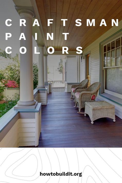 Craftsman homes are known for their appeal and part of that appeal is the earthy and rich paint colors. How To Build It wants to share some paint color ideas and combos that create that warm Craftsman appeal. Craftsman style is a huge part of American architecture and a favorite my many. Create that look today with these paint color tips. #craftsmanpaintcolors #craftsman #paintcolorideas Craftmans Style House, Rich Paint Colors, Craftsman Exterior Paint Colors, Craftsman Style Homes Exterior Color, Craftsman Paint Colors, Craftsman Color Palette, Craftsman House Colors, Home Exterior Colors Schemes, Craftsman Home Exterior