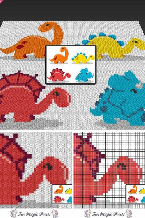 Dinosaur Crochet Blanket Free, C2c Dinosaur Pattern, C2c Dinosaur Blanket, Dinosaur Crochet Blanket Pattern Free, Dinosaur Crochet Blanket, Crotchet Blanket Patterns, C2c Patterns, Dinosaur Baby Blanket, Dinosaur Crochet