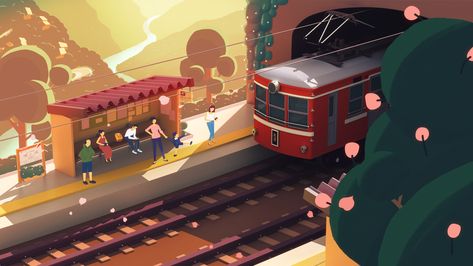 Train Motion Graphics, Train Animation, Holiday Animation, Netherlands Trip, Animation Films, Hakone Japan, 3d Reference, Train Projects, Japan Train