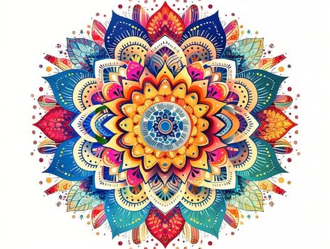 Uma mandala colorida com um padrão de co... | Premium Photo #Freepik #photo #hinduismo Premium Photo