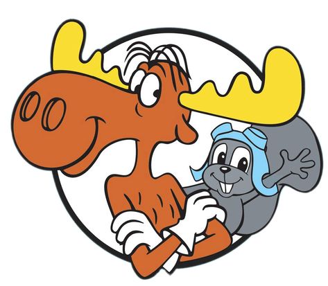 Rocky and Bullwinkle Emblem Rocky And Bullwinkle, Png Image, Moose, Check It Out, Rocky