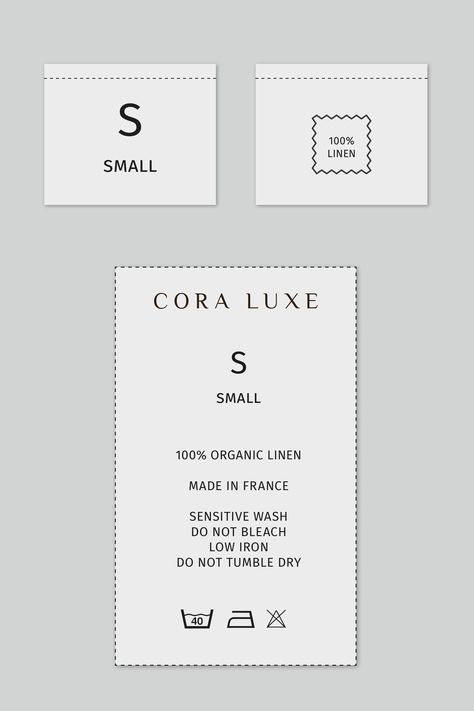 Care Label Design, Design Exploration, Clothing Labels Design, Hang Tags Clothing, Hang Tag Design, Create Logo, Fashion Logo Branding, Packaging Ideas Business, Clothing Packaging