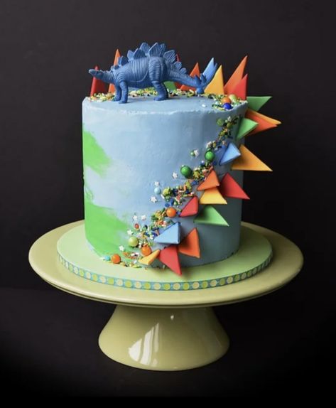 Dinosaur Cake For Boys 3rd Birthday, Stegosaurus Cake, Dino Trux Birthday Cake, T Rex Birthday Cake, Stegasorus Cake, Dino Birthday Cake Simple, Rainbow Dinosaur Cake, Dinousar Cake Ideas, Colorful Dinosaur Cake