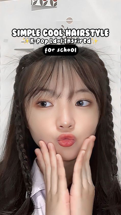 edlysiaa on Instagram: simple hairstyle inspired by K-Pop Idol🌟 #edhairstyles #simplehairstyle #schoolhairstyle #koreanhairstyle K Pop Inspired Hairstyles, Kpop Braided Hairstyles, K Pop Hairstyles Girls Hair, Kpop Inspired Hairstyles, Kpop Idol Hairstyles, K Pop Hairstyles, Kpop Hairstyles, K Pop Idol, Simple Hairstyle