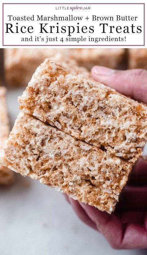 Rice Krispies Treats Recipe, Brown Butter Rice, Rice Crispy Squares, Homemade Rice Krispies, Toasted Rice, Homemade Rice Krispies Treats, Rice Krispies Treats, Krispies Treats, Butter Rice