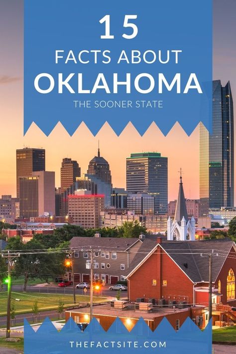 Oklahoma is also known as the "Sooner State" and was the 46th state to join the United States of America on November 16, 1907. Being inhabited for over 11,000 years, Oklahoma today is the 20th largest state and the 28th most populous. The state borders Kansas, Colorado, Arkansas, Texas, New Mexico, and Missouri. However, Oklahoma has a unique history, and here are 15 amazing facts you should know! #TheFactSite #Facts #USA #UnitedStates #Oklahoma Oklahoma Travel, Oklahoma History, Travel Facts, Travel Oklahoma, The United States Of America, Capitol Building, Random Facts, Amazing Facts, Gulf Of Mexico